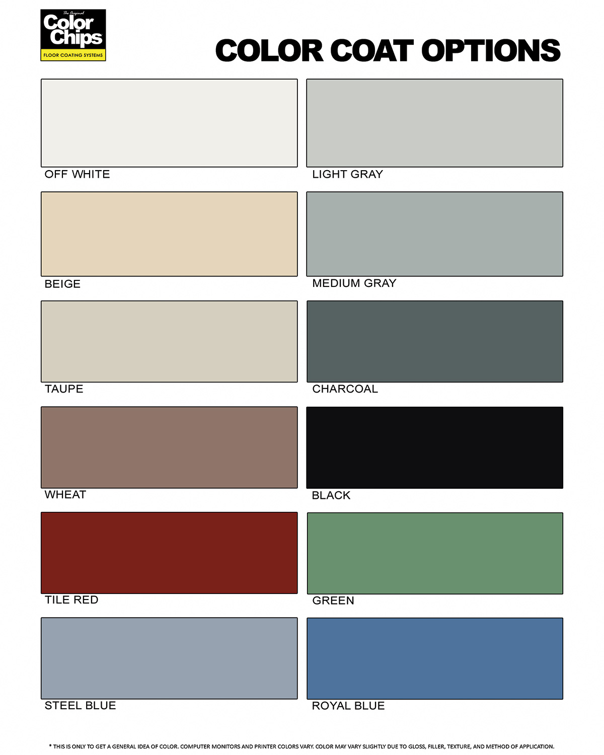 Norklad 200 - 100% Solids - Color Chart