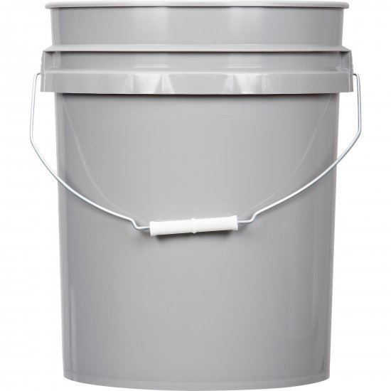 Empty 5 Gallon Plastic Bucket w/ Lid, Gray - Click Image to Close