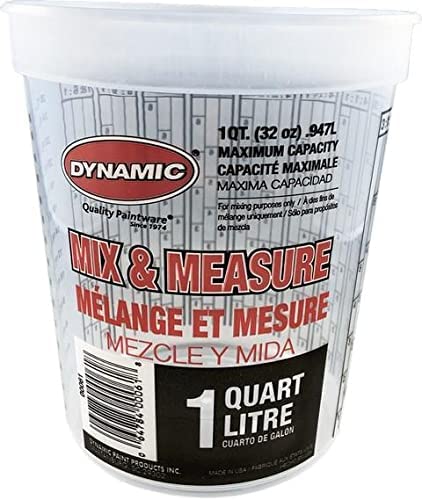 Dynamic 1 Qt Mix & Measure Disposable Paint Pail Plus Ratios - Click Image to Close